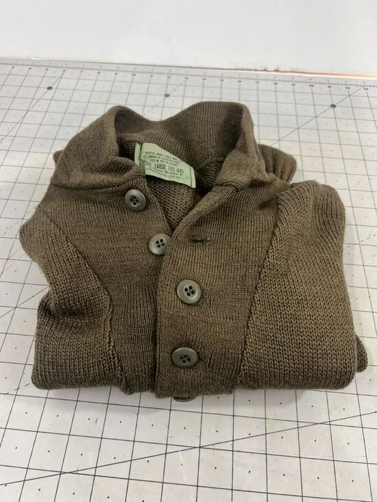 Vintage Military Wool Pullover Sweater Men's Large US Military SEBO Knitwear - Picture 10 of 10